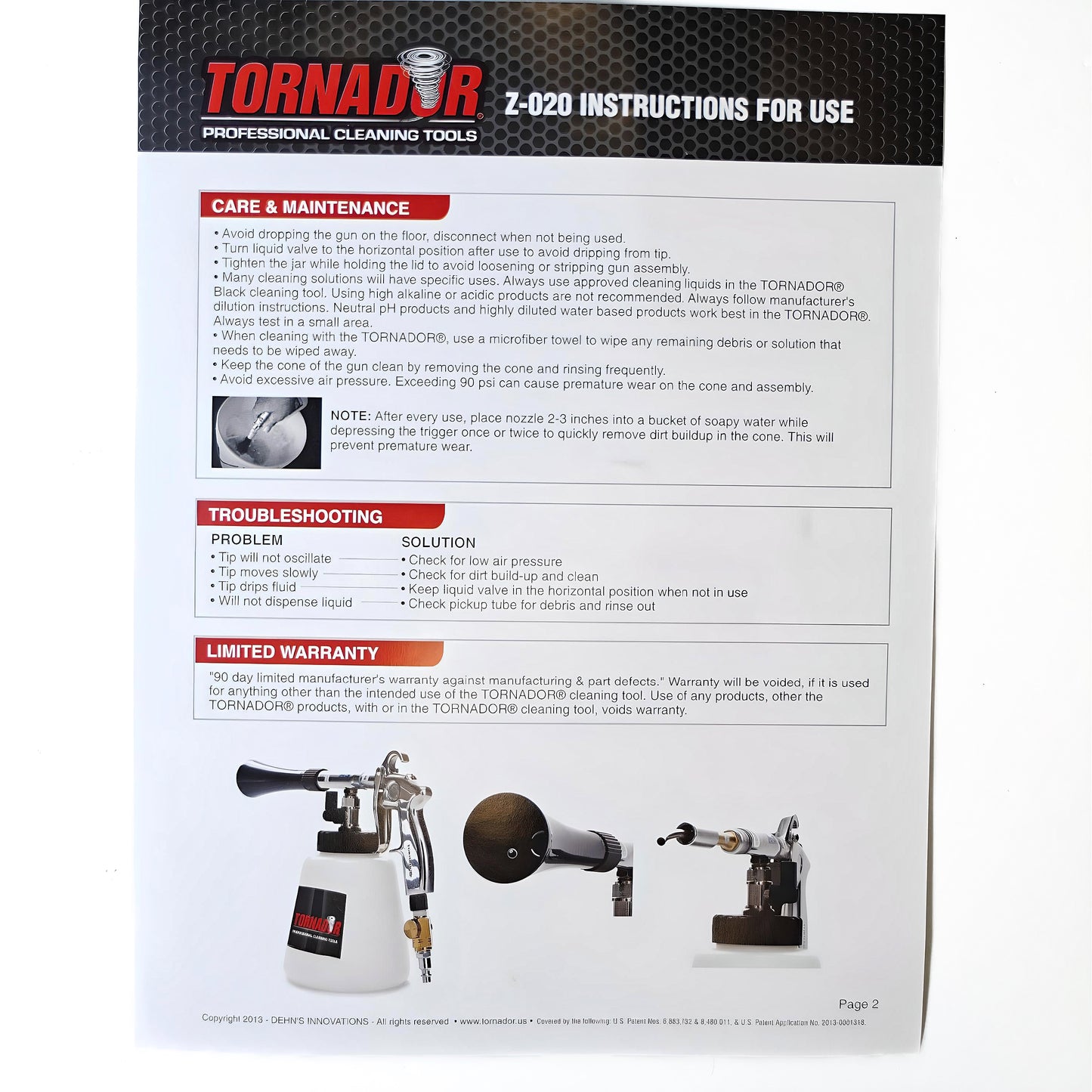 TORNADOR Professional Cleaning Tools Z-020 Pulse Spray Pneumatic Cleaning Gun
