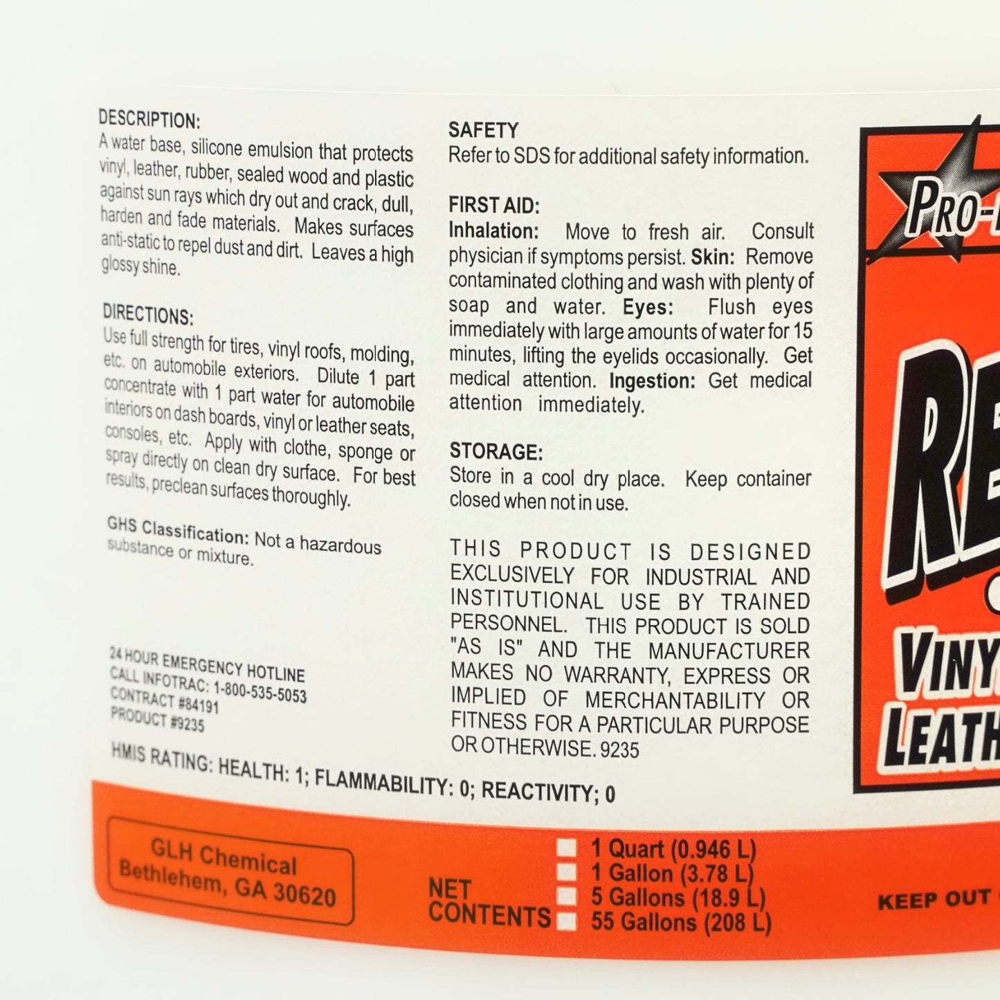 PRO-Performance Series RE-NEW Vinyl, Rubber & Leather Dressing